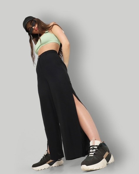 Buy Skinny Fit Flat-Front Trousers Online at Best Prices in India - JioMart.
