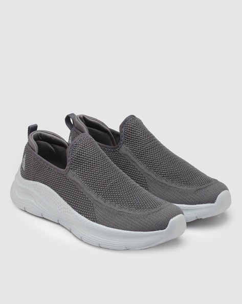 Grey nike hot sale slip ons