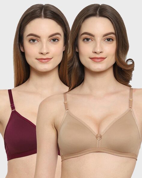 Buy Floret Padded Non-Wired 3/4Th Coverage T-Shirt Bra - Wine at