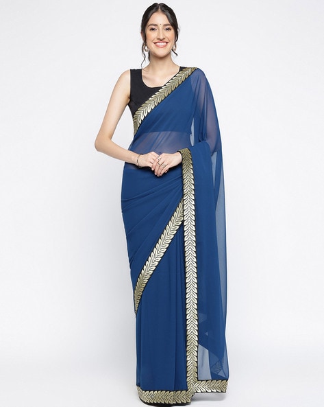 Buy Blue Sarees for Women by AMBUJA INTERNATIONAL Online