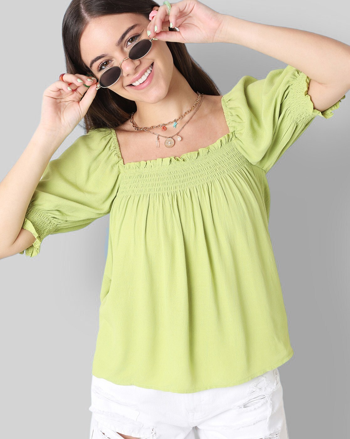 Buy Green Tops for Women by ONLY Online