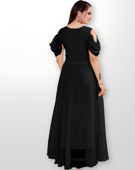 Gown with 2024 cold shoulder