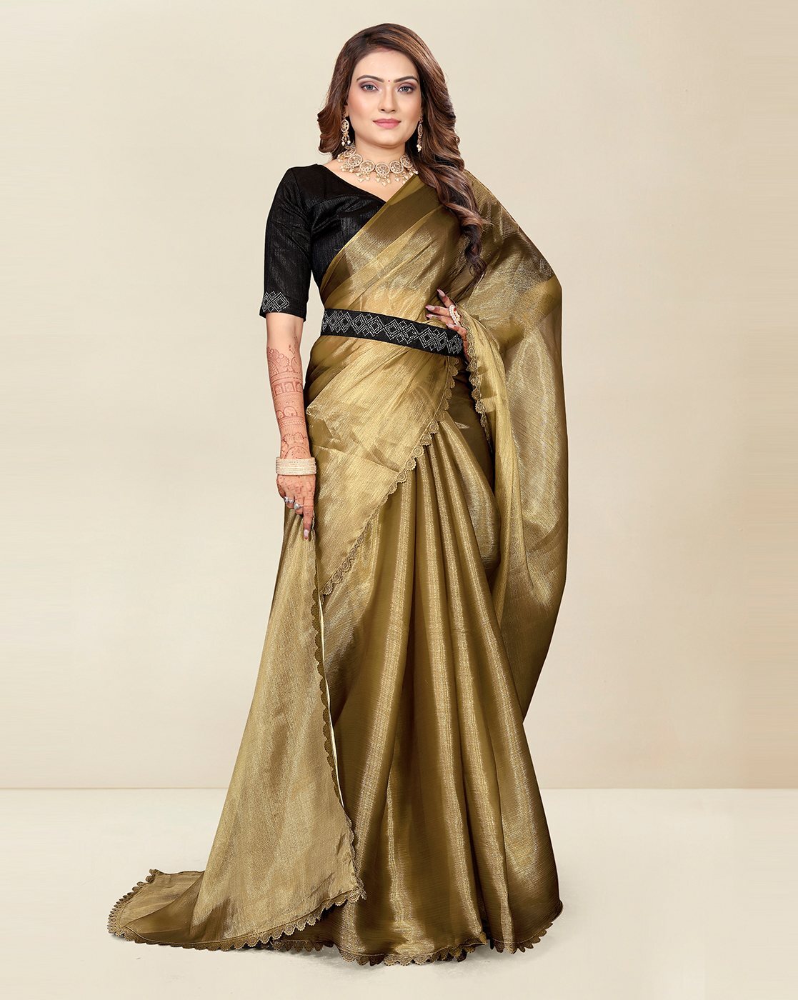 Buy Brown Sarees for Women by SHRITHI FASHION FAB Online