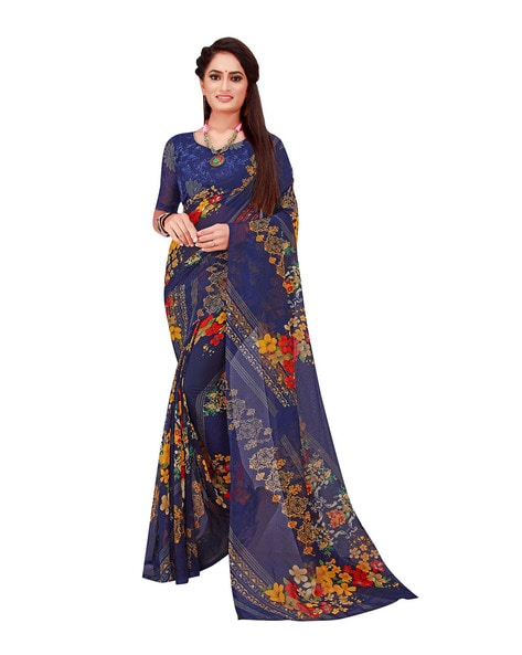 Vishal Prints Dark Beige Digital Print Georgette Patterned Saree