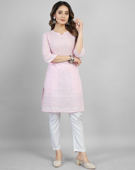 Buy Pink Kurtas for Women by Jaipur Kurti Online | Ajio.com