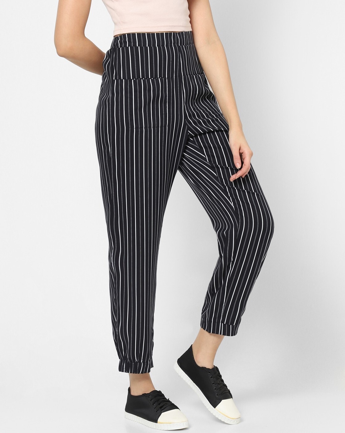 Women's Cotton Multicolor Striped Pant - Flax Fashion