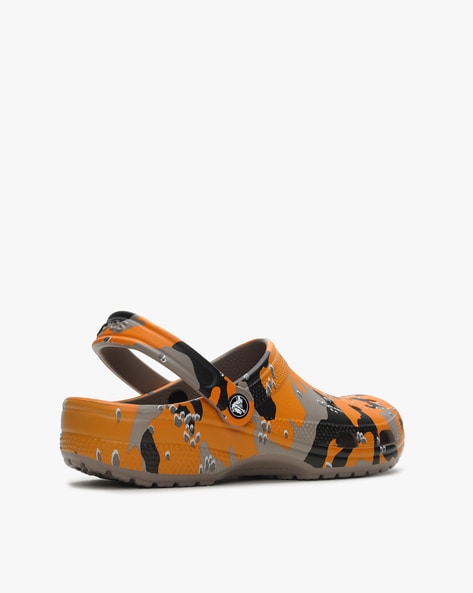 Camo crocs discount with orange sole