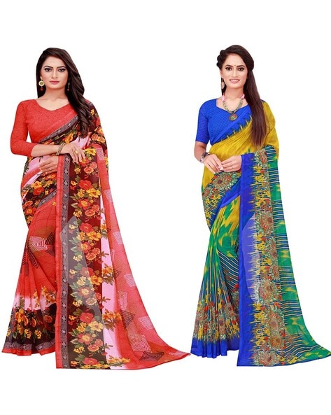 Buy Julee Self Design Bollywood Cotton Silk Red, Pink Sarees Online @ Best  Price In India | Flipkart.com