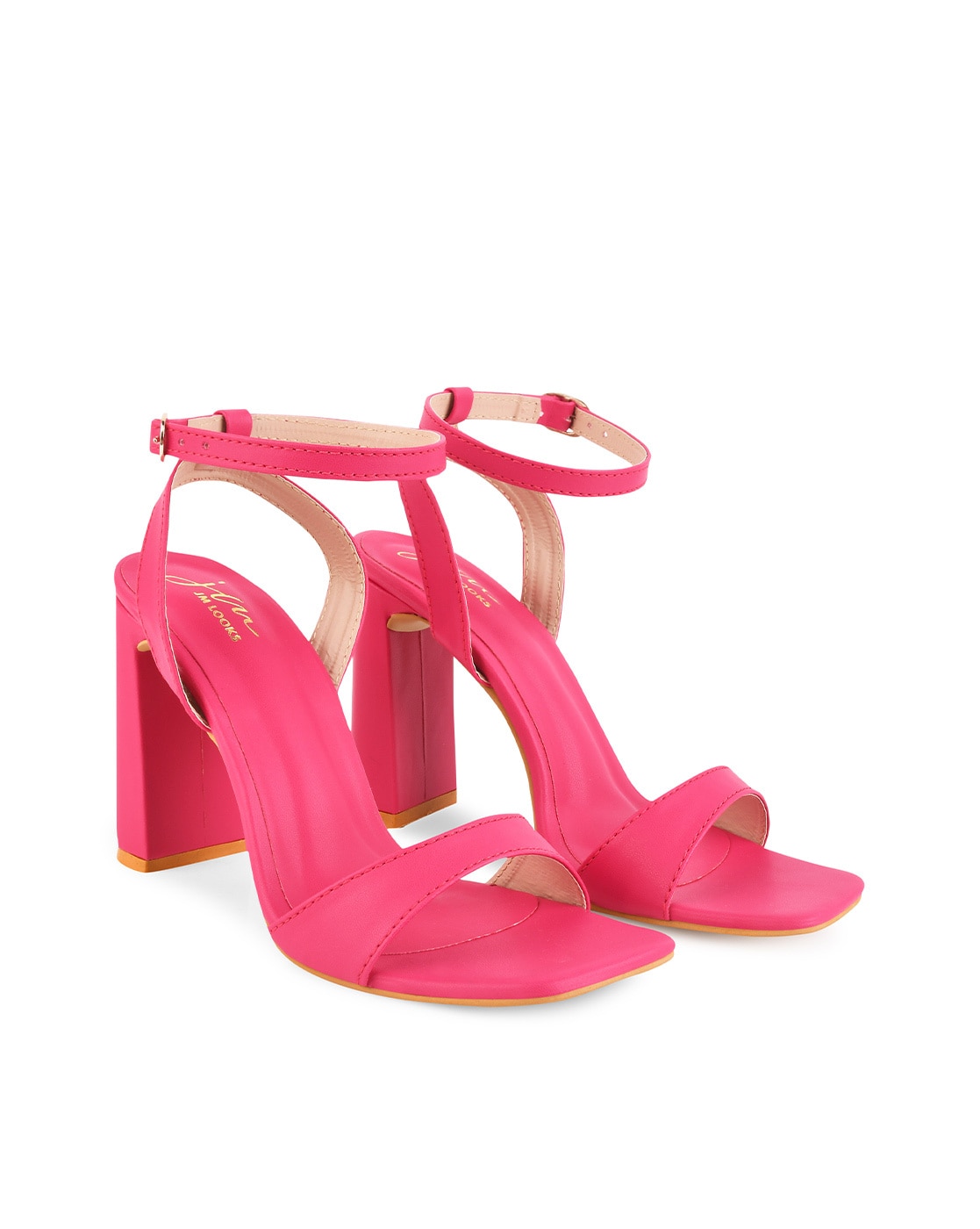 Buy Pink Heeled Sandals for Women by JM LOOKS Online Ajio