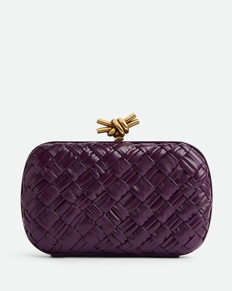 Buy BOTTEGA VENETA Knot Minaudiere Clutch | Purple Color Women