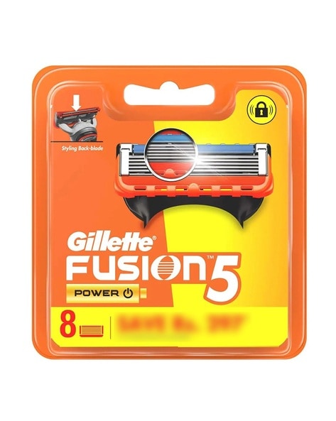 Fusion Power Blades for Men with Styling Back Blade for Perfect Shave and Perfect Beard Shape