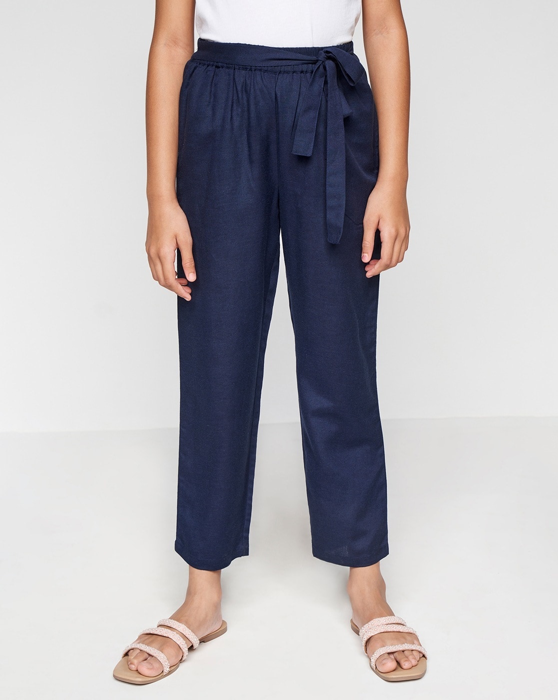 Paperbag trousers with belt Farbe Navy - CROPP - XY250-59X