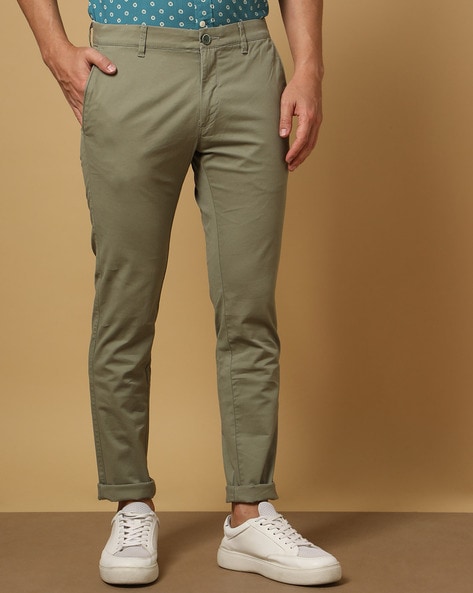 Buy US Polo Assn Men Dark Khaki Denver Slim Solid Trousers  NNNOWcom