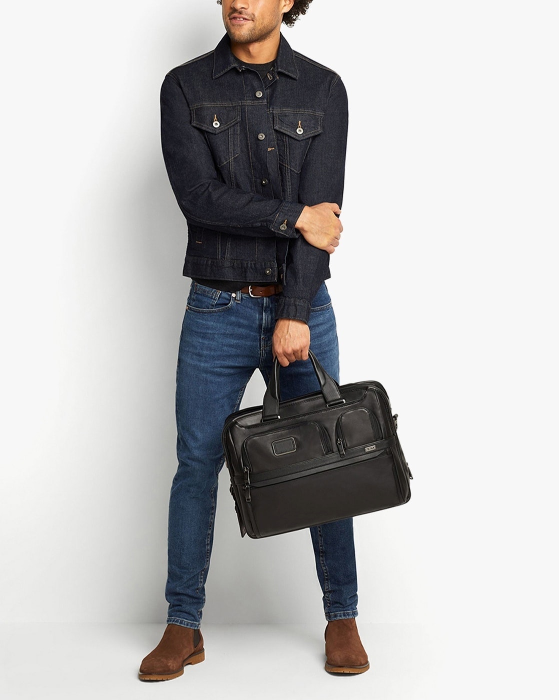 Buy TUMI Alpha Expandable Org Laptop Brief | Black Color Men