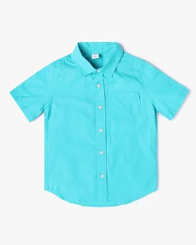 Cotton Shirt with Spread Collar-image-44