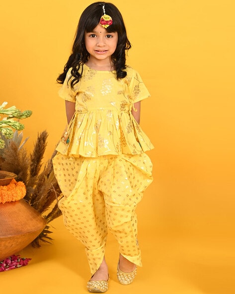 Buy Peach and Magenta Ethnic Wear Sets for Girls by SAKA DESIGNS Online |  Ajio.com