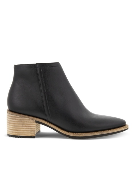 Ecco black hotsell leather ankle boots