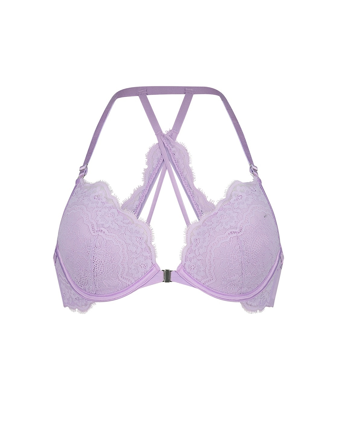 Auden, Intimates & Sleepwear, New Auden 32aa Bra Padded Push Up Plunge  Convertible Straps Lavender Lace Purple