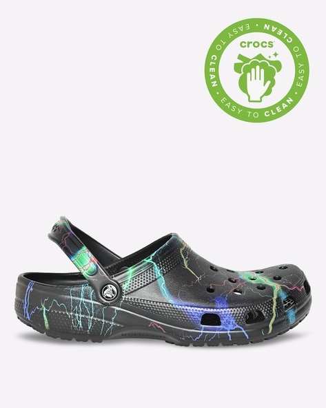 Black discount lightning crocs