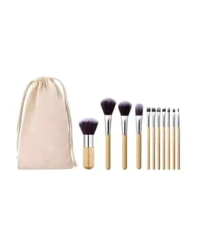 Bamboo Makeup Brush Set with Pouch