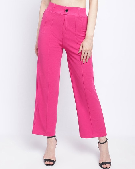 Buy Pink Trousers & Pants for Women by Fig Online