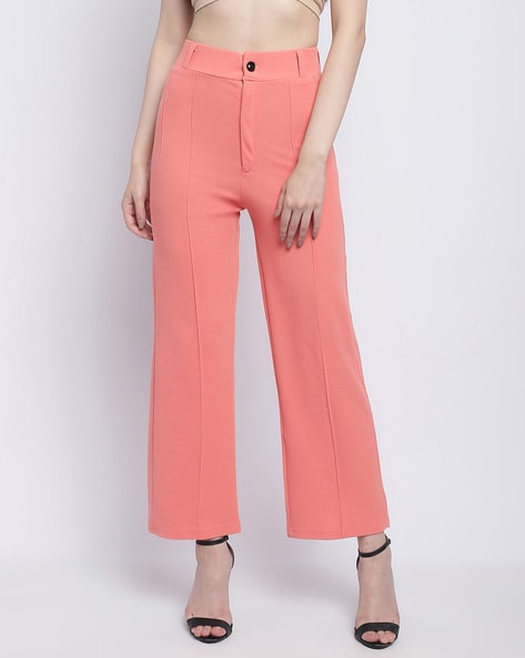 Buy Women Green Solid Regular Parallel Trousers online  Looksgudin