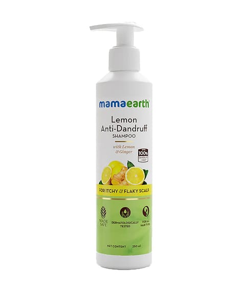 MAMAEARTH Lemon Anti-Dandruff Shampoo with Lemon & Aloe Vera for Itchy & Flaky Scalp