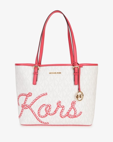 Michael Kors Bags | Michael Kors Jet Set Tote Bags | Color: Pink/White | Size: Os | Annamdel's Closet