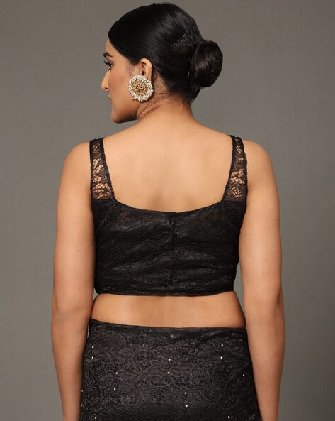 How To Drape Your Saree As A Dress  Black lace crop top, Lace saree, Saree  petticoat