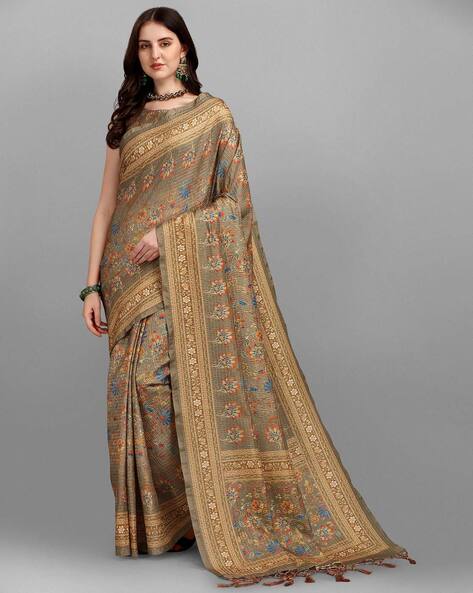 Digital Print Silk Saree with Border