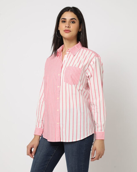 Gap pink on sale shirt womens