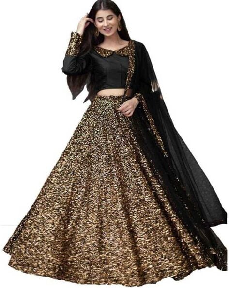 Black And Golden Color Designer Lehenga Choli For Casual Party Wear at  8000.00 INR in Gurugram | Agt Fashion