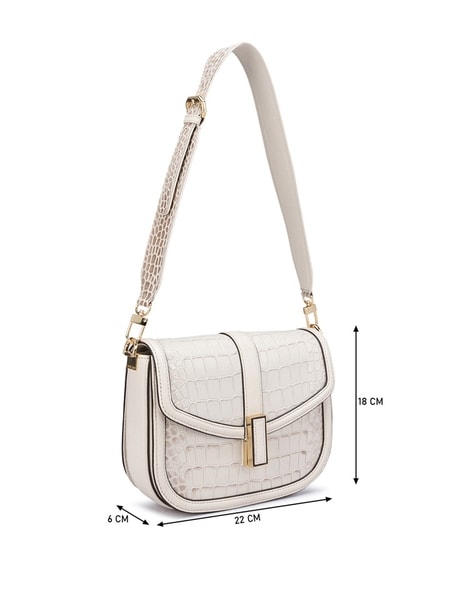 Buy online Cream Genuine Leather Sling Bag from bags for Women by Da Milano  for ₹7999 at 0% off