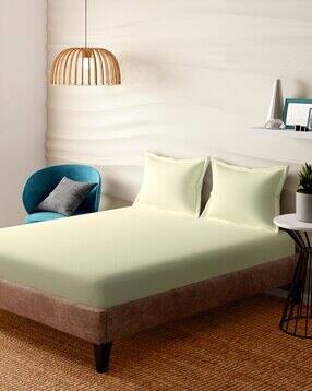 portico 300 TC Ivory Color Super King Size Bedsheet with 2 Pillow Covers-picture-27