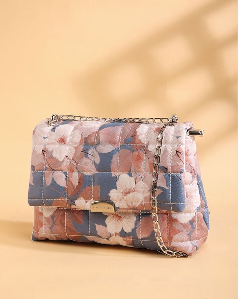 Dark Purple Floral Print Handbag Purse, Cute Flowers Art Top Zipper Ca –  Starcove Fashion