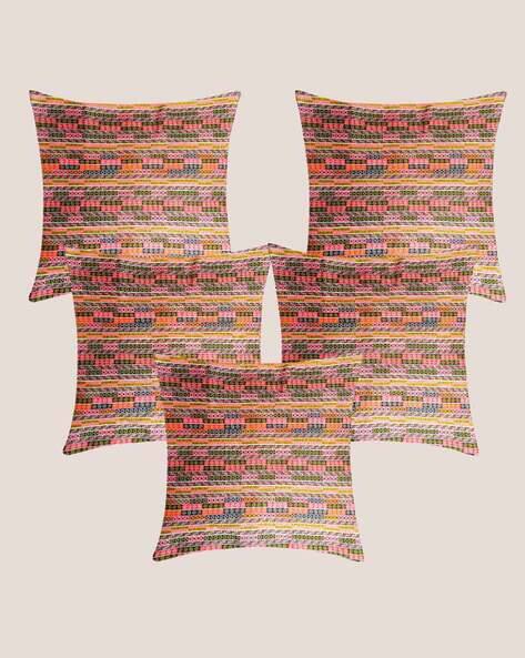 Molcha by Babita Singh Set of 5 Geometric Print Cushion Covers 16" x 16"