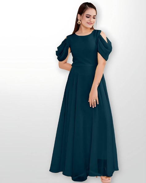 Buy Teal Dresses Gowns for Women by FEMVY Online Ajio