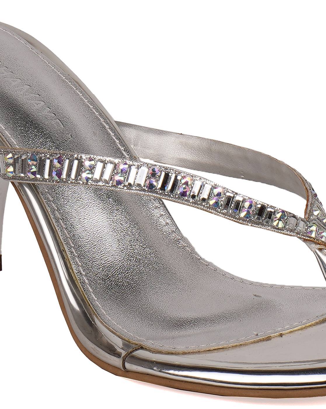 Buy Stepee Trendy & Stylish Silver Heel Sandals For Women Online at Best  Prices in India - JioMart.