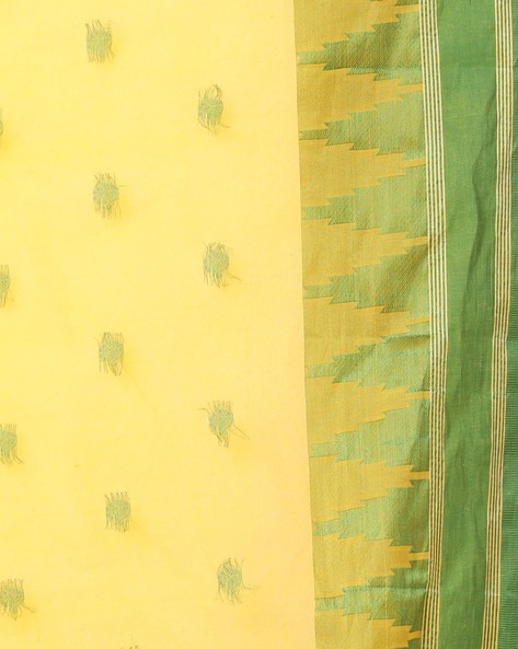 Buy Mustard & Green - Silk Cotton Saree online | Silk Cotton from  ShrusEternity