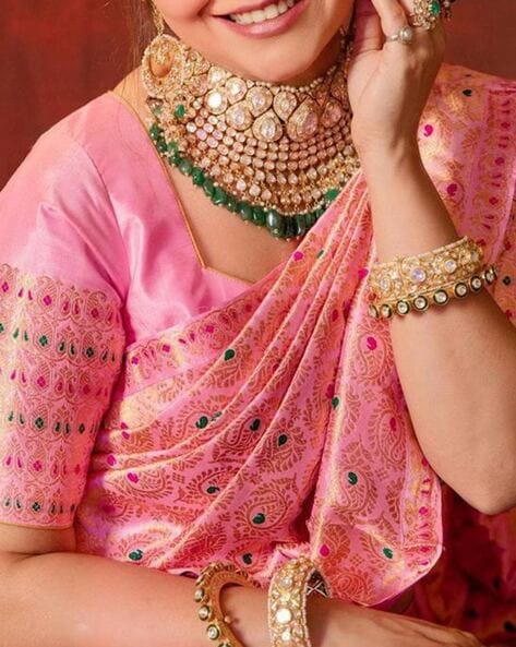 15+ Pink Muhurtham Kanjeevaram Sarees We Love | WedMeGood