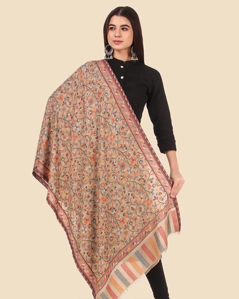 Floral Print Woolen Stole Price in India