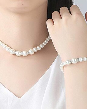 Joker  Witch Shining Pearl Jewelry Set For Women Buy Joker  Witch  Shining Pearl Jewelry Set For Women Online at Best Price in India  Nykaa