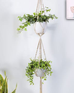 Set of 2 Twisted Macrame Plant Hangers