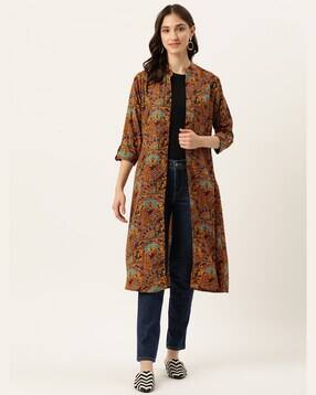 Floral Print Front-Open Shrug