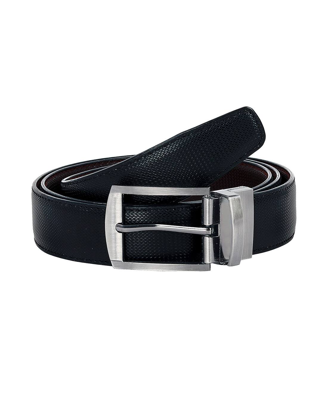 Buy Leather World Reversible Belt with Buckle Closure Online