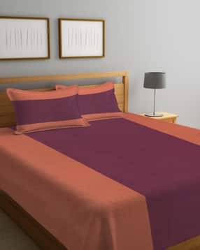 300 TC Pure Cotton Double Bed Cover with Pillow Covers-image-39