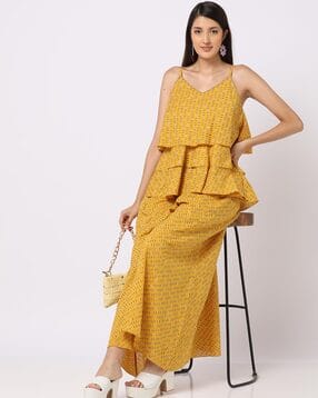 project eve Floral Print Strappy Layered Top with Pants-picture-36