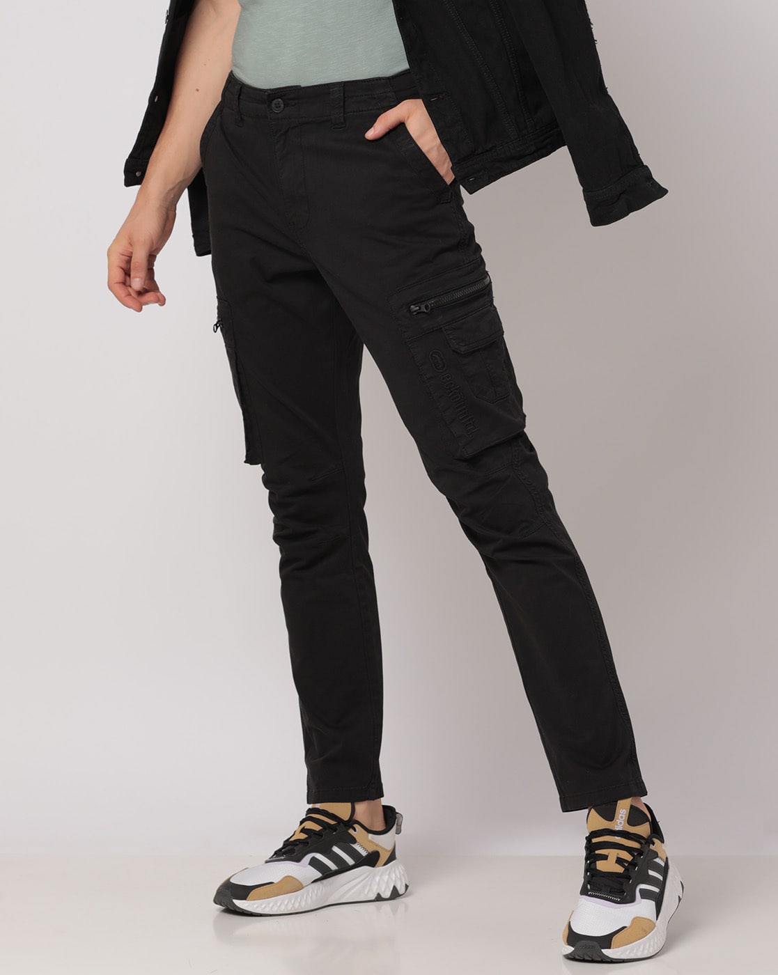Men Korean Fashion Tapered Cargo Trousers Oversize Pockets Casual  Sweatpants New  eBay