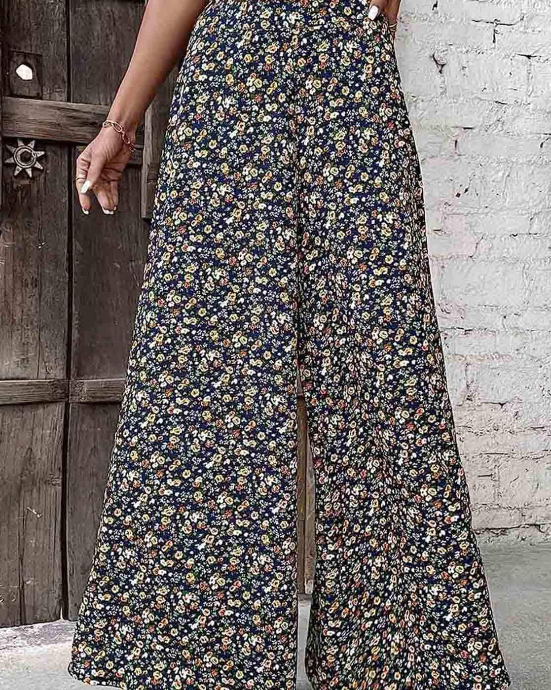 Buy online White Floral Print Relaxed Fit Flared Palazzo from bottom wear  for Women by Valles365 By S.c. for ₹499 at 75% off | 2024 Limeroad.com