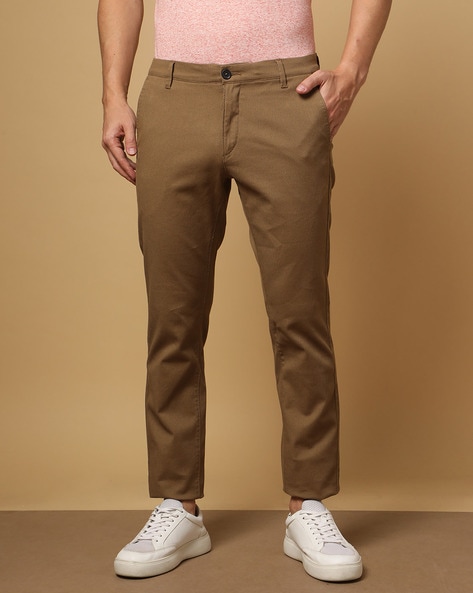 Buy Allen Solly Men Dark Khaki Trenim Fit Chino Trousers - Trousers for Men  314390 | Myntra